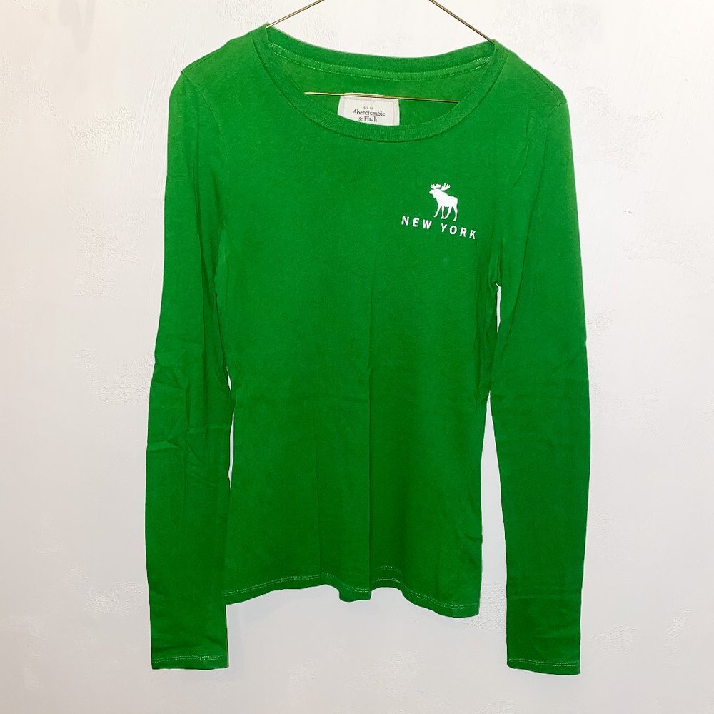 Abercrombie New York green long sleeve shirt